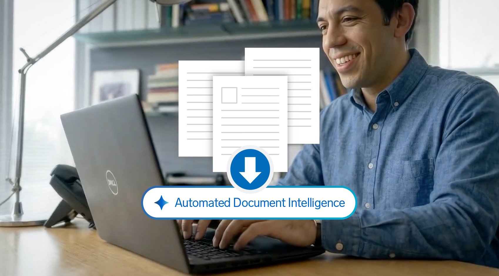 Automated Document Intelligence: main downloading documents on laptop
