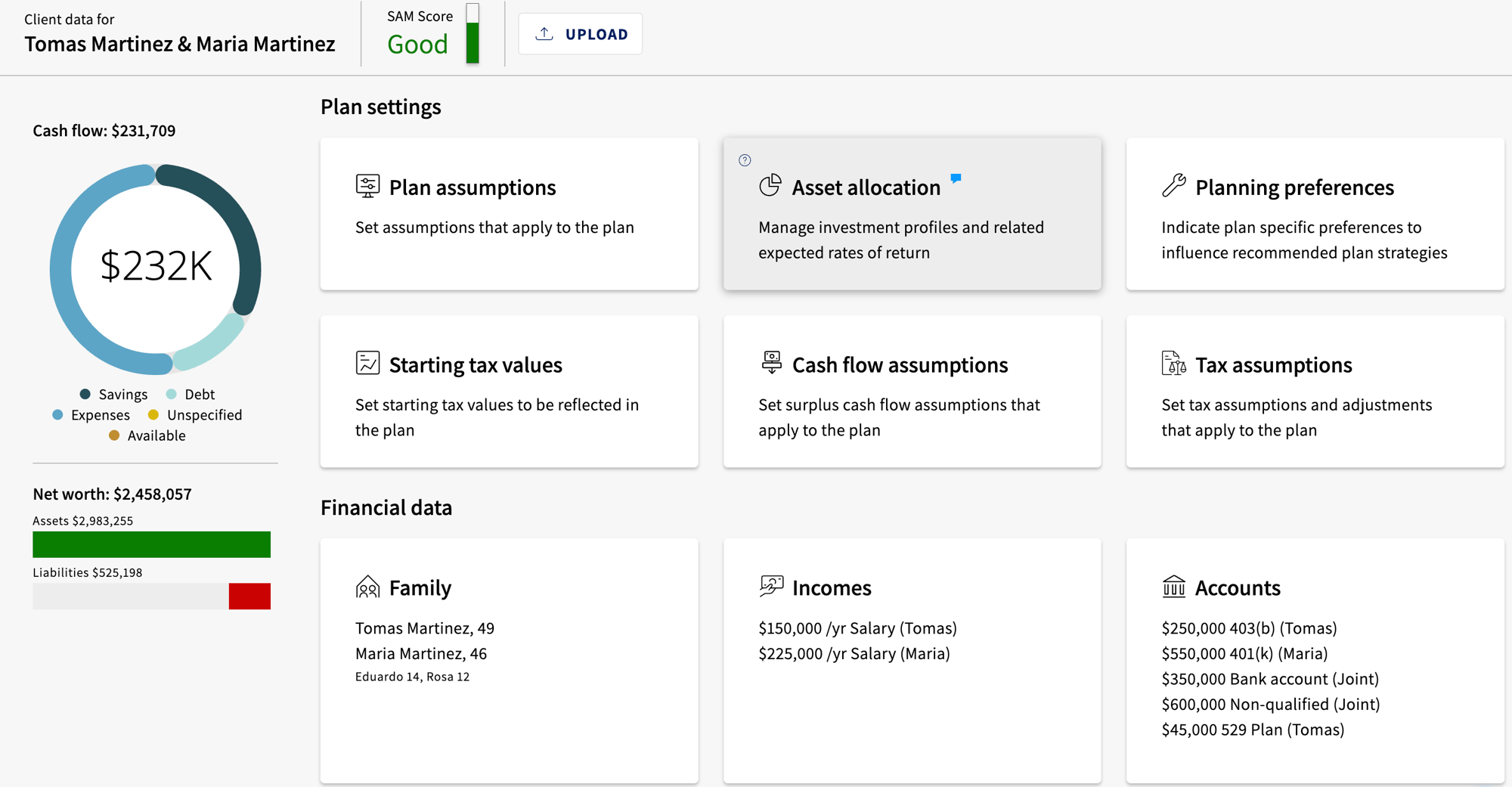 Step 1 Fin Planning Screenshot