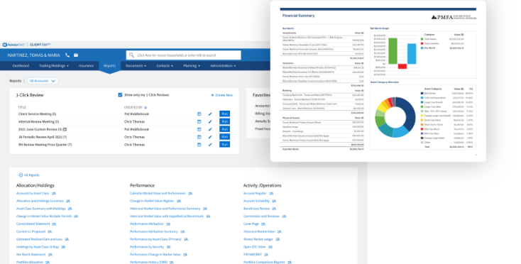 data and reporting screen