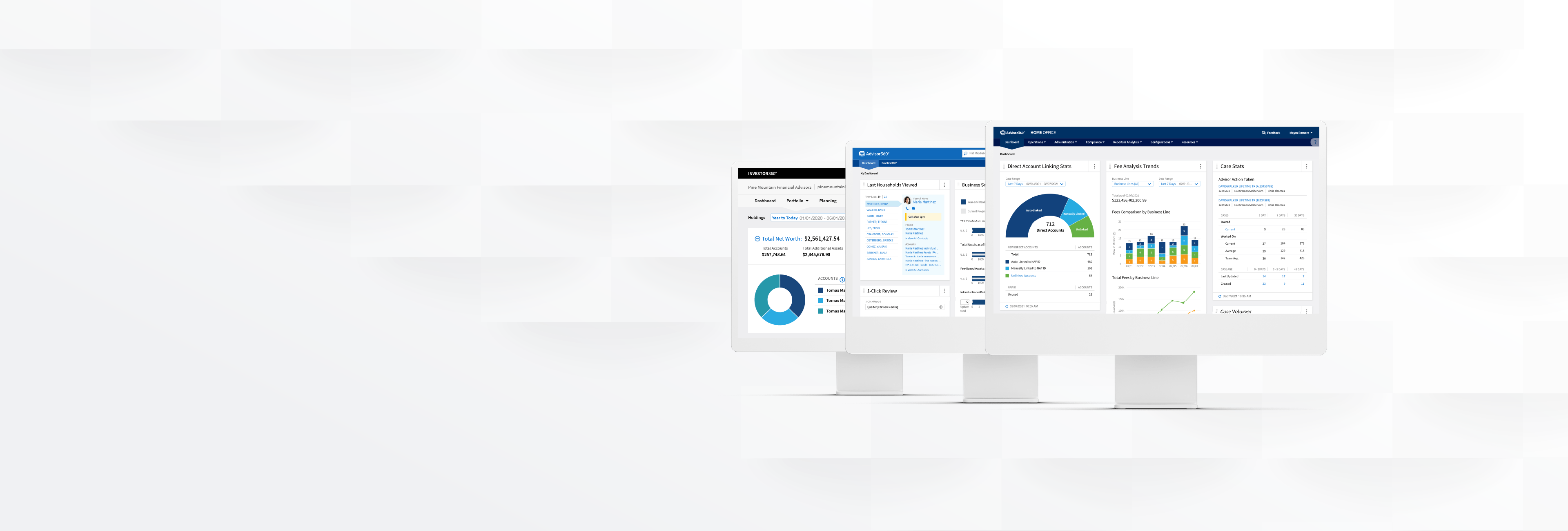 Advisor360 WealthTech Platform Screens