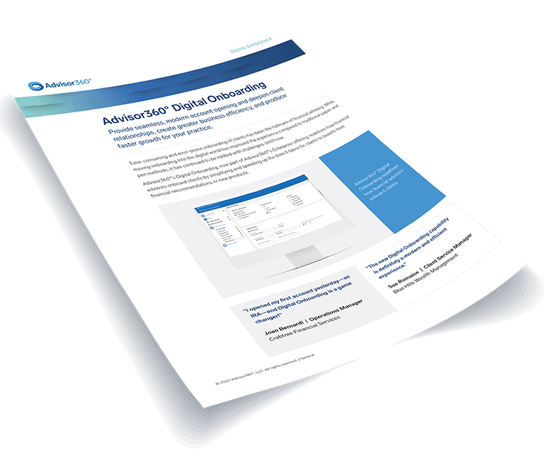 Illustration of digital onboarding tear sheet.