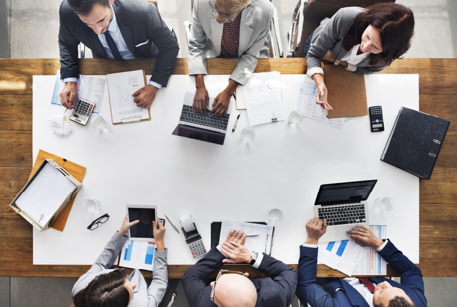 Advisors at a meeting.